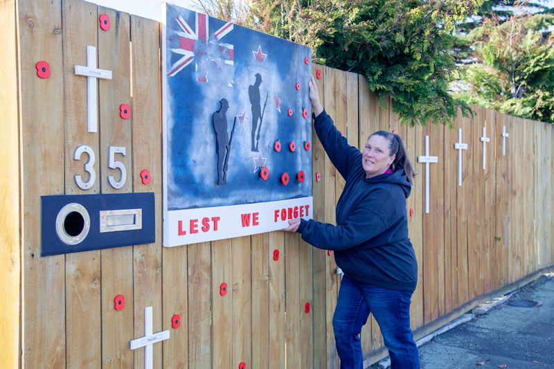 A tribute to the fallen on Palmers Rd, New Brighton.