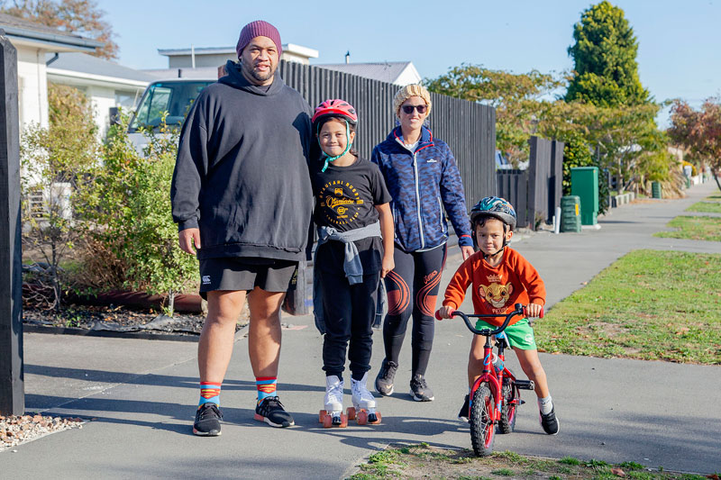 Out enjoying the sun on Bickerton St, Wainoni.