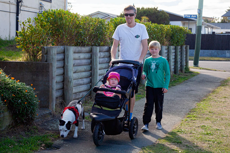 Getting some exercise on Beatty St, South New Brighton.