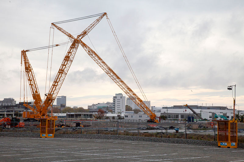 Work halted on the Metro Sports Facility.