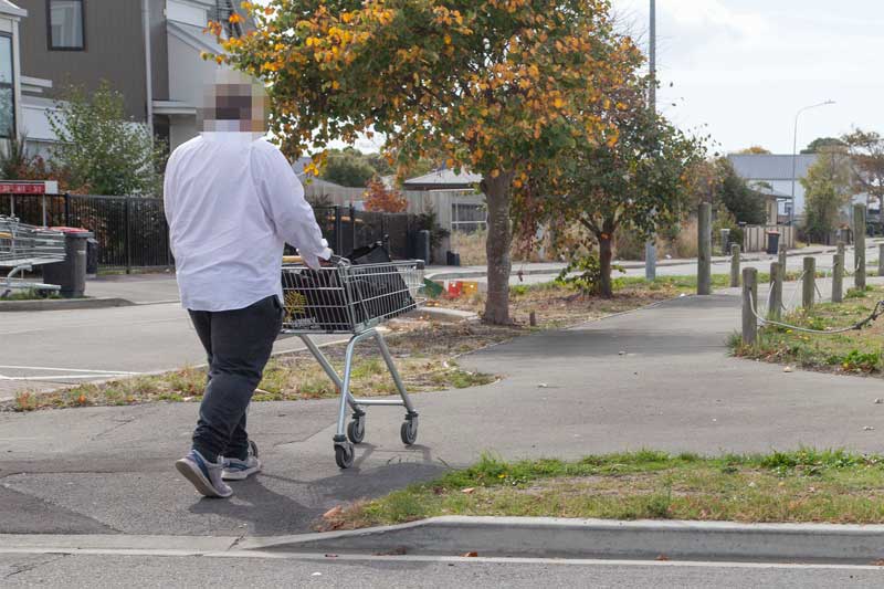 Getting the shopping home on Ben Rarere Ave, Aranui.