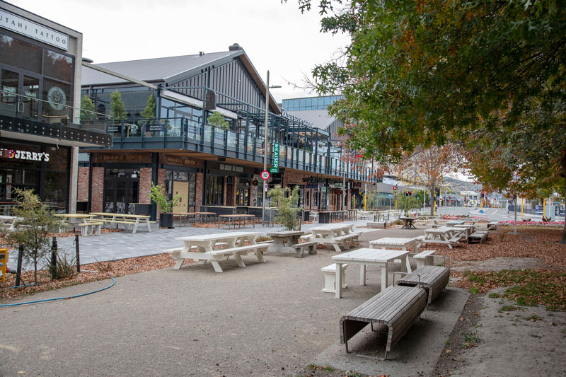 Leaves taking over Riverside Market.