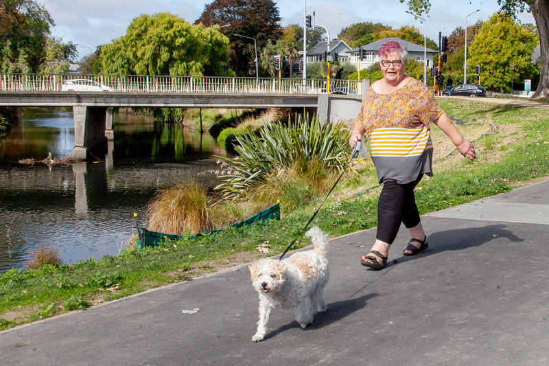 Enjoying the sun at the New Avon Loop, near Fitzgerald Ave.