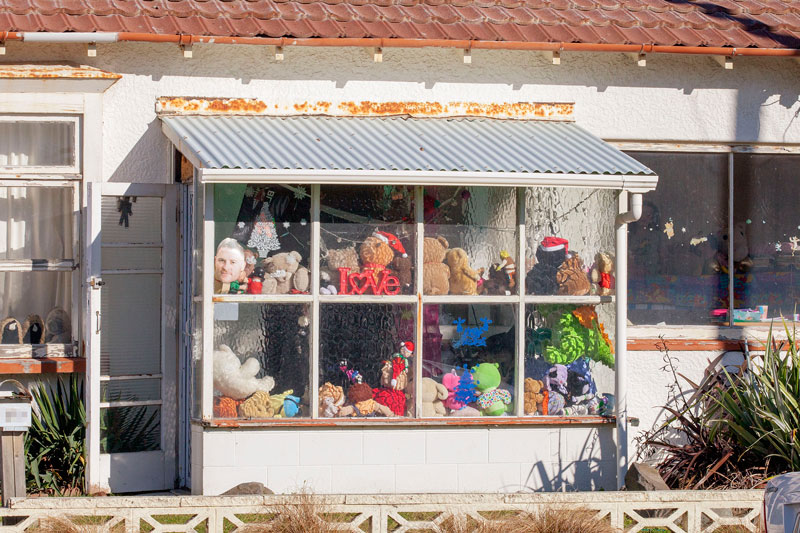 Teddies galore (and an ex-NZ cricket captain) on Marine Parade, New Brighton.