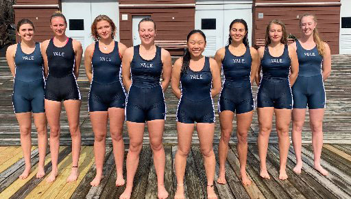 Veronica Wall (third from right), with her rowing team mates.