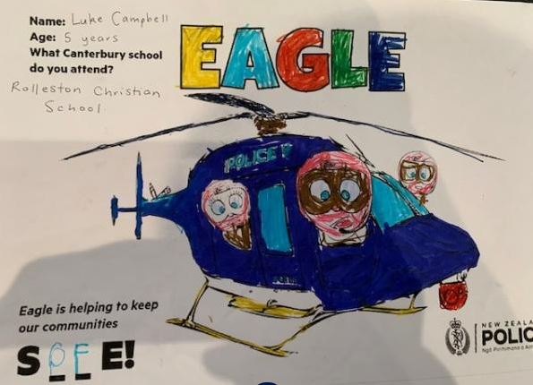 Rolleston Christian School pupil Luke Campbell colourful take on the Eagle helicopter. Credit:...