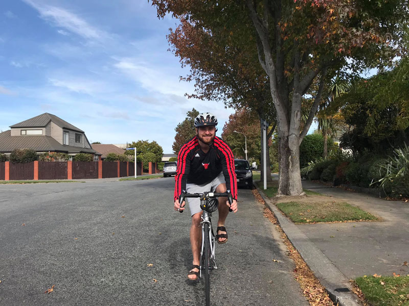 Nathan Conner goes for a leisurely bike ride on Clotilda Pl in Bishopdale.