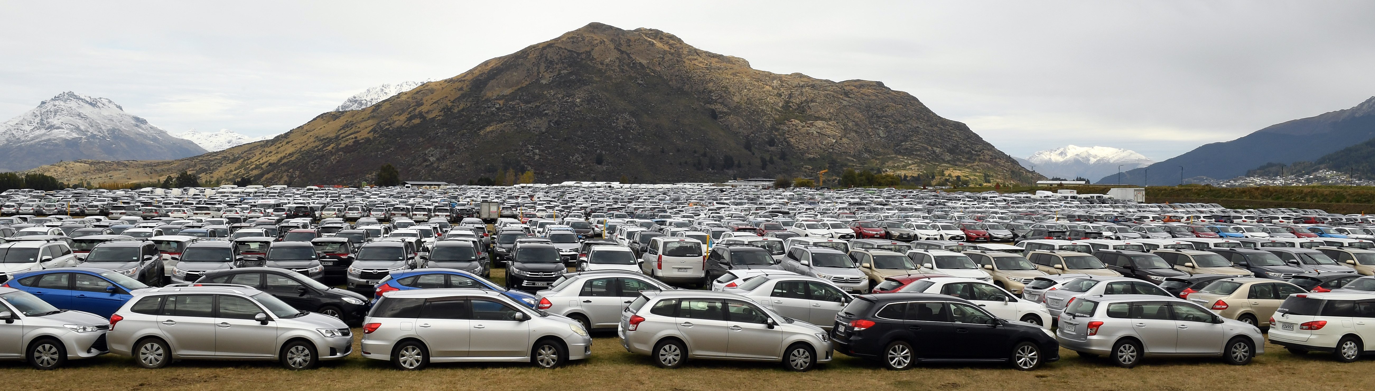 Some of the hundreds of rental vehicles now in storage at sites in Queenstown. PHOTO: STEPHEN...