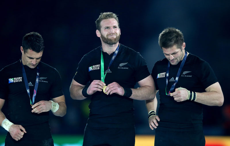 Former All Blacks Dan Carter, Richie McCaw and Kieran Read. Photo: Getty Images