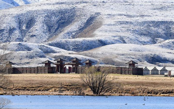A fortress nears completion on the set of the Disney film Mulan in the Ahuriri Valley. Photo: ODT...