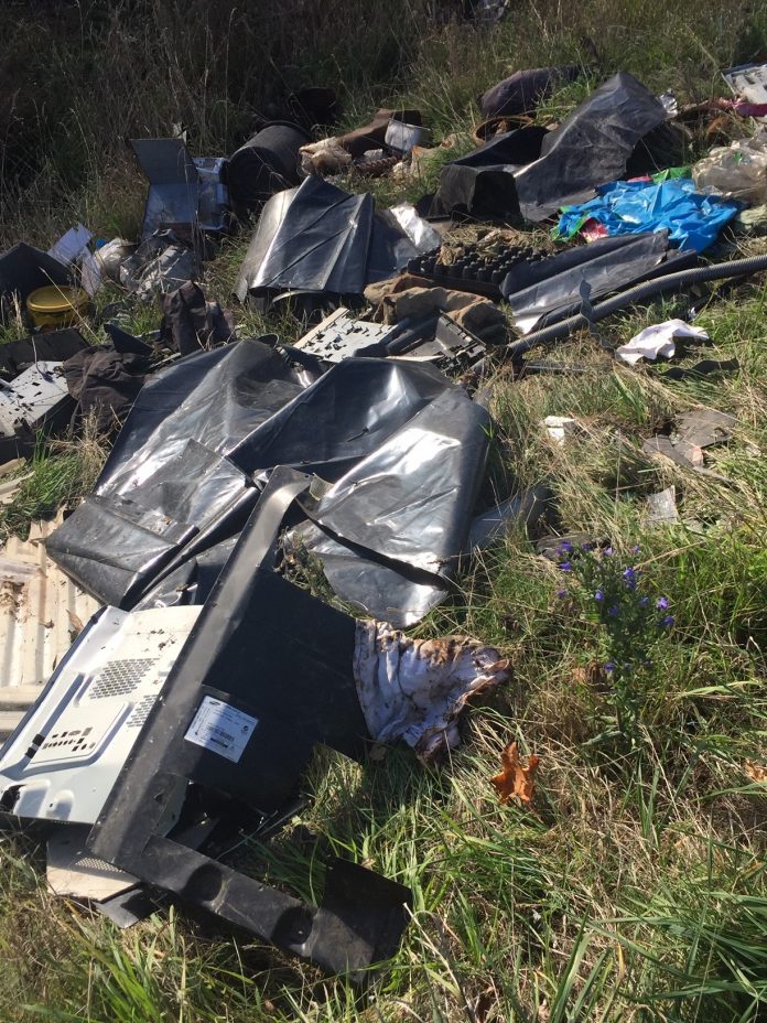 The stopbank rubbish, which has since been removed. Photo: Supplied