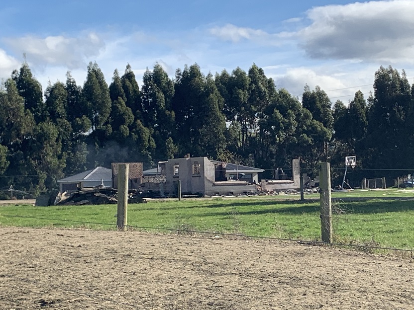 The fire severely damaged the Eastern Bush property. Photo: Abbey Palmer