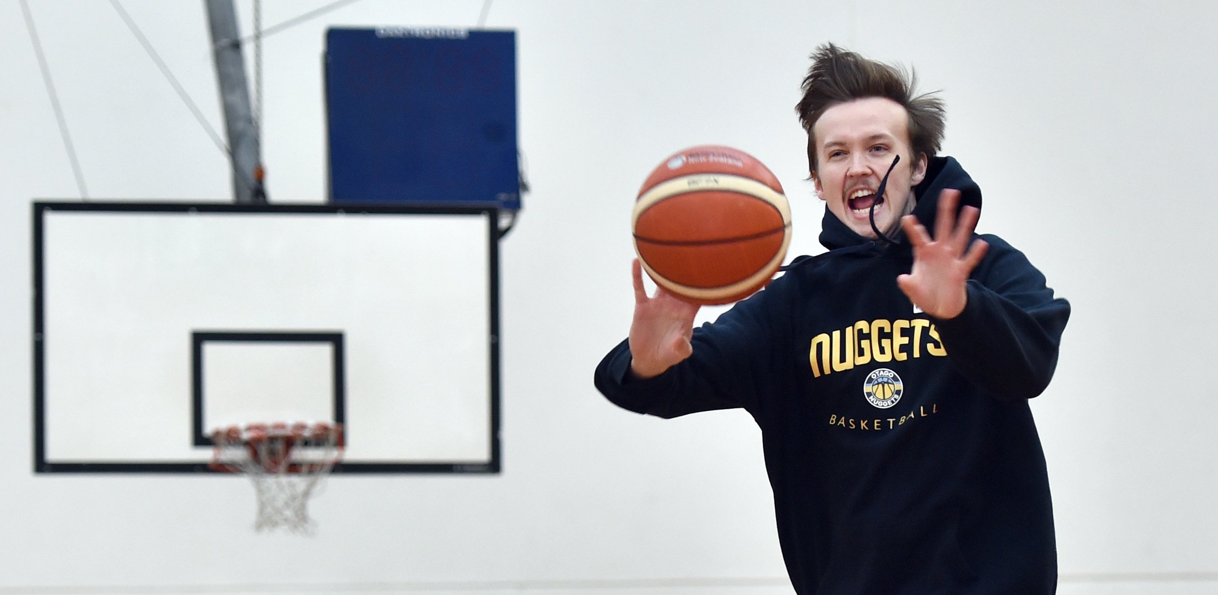 Otago Nuggets guard Josh Aitcheson gets in some training at the Edgar Centre last week. PHOTO...