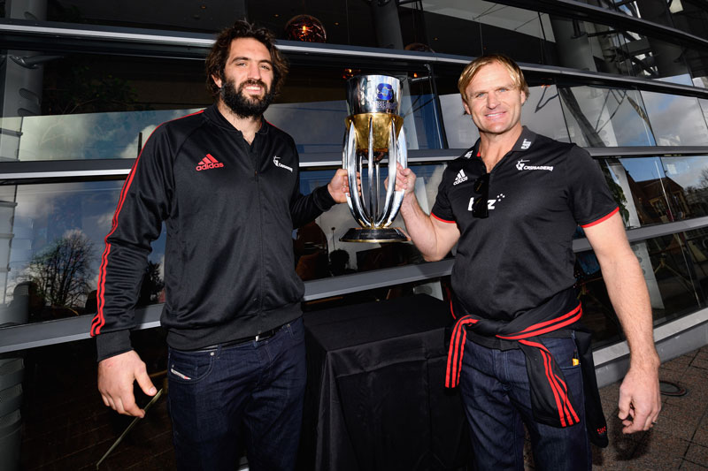 Sam Whitelock and Scott Robertson. Photo: Getty