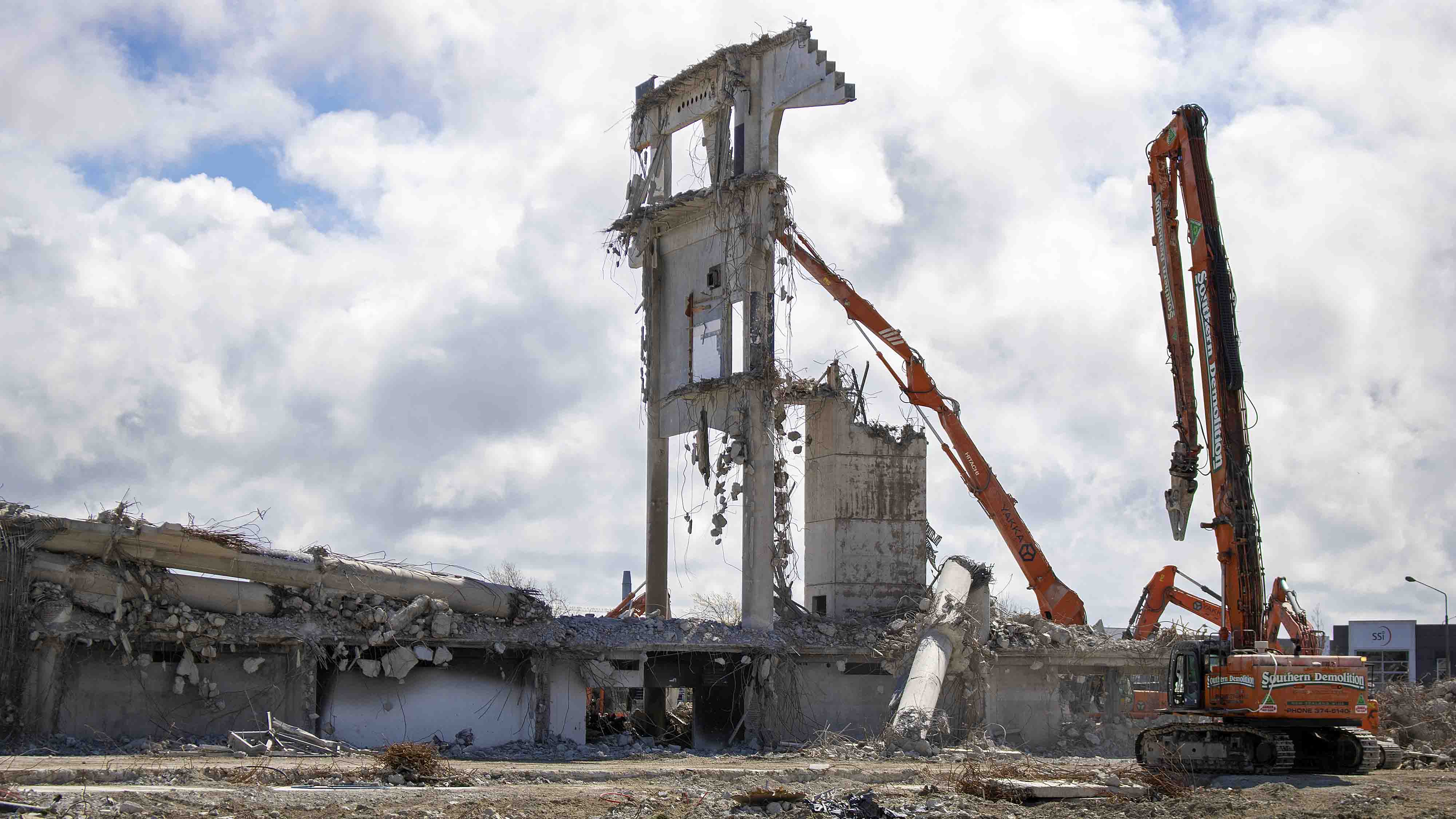 Lancaster Park during its demolition. Photo: Newsline / CCC