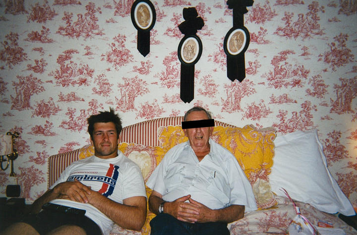 John Daniell with his step-father, who went by the pseudonym Jim Stewart Photo: Supplied