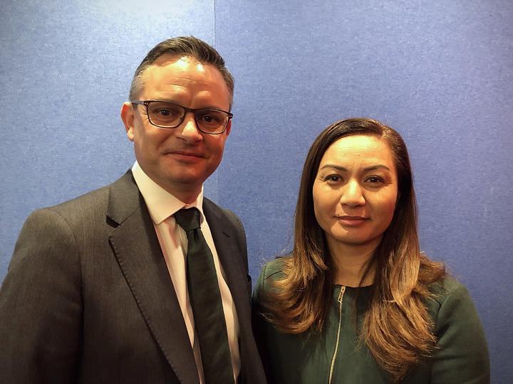 Green Party co-leaders James Shaw and Marama Davidson. Photo: RNZ