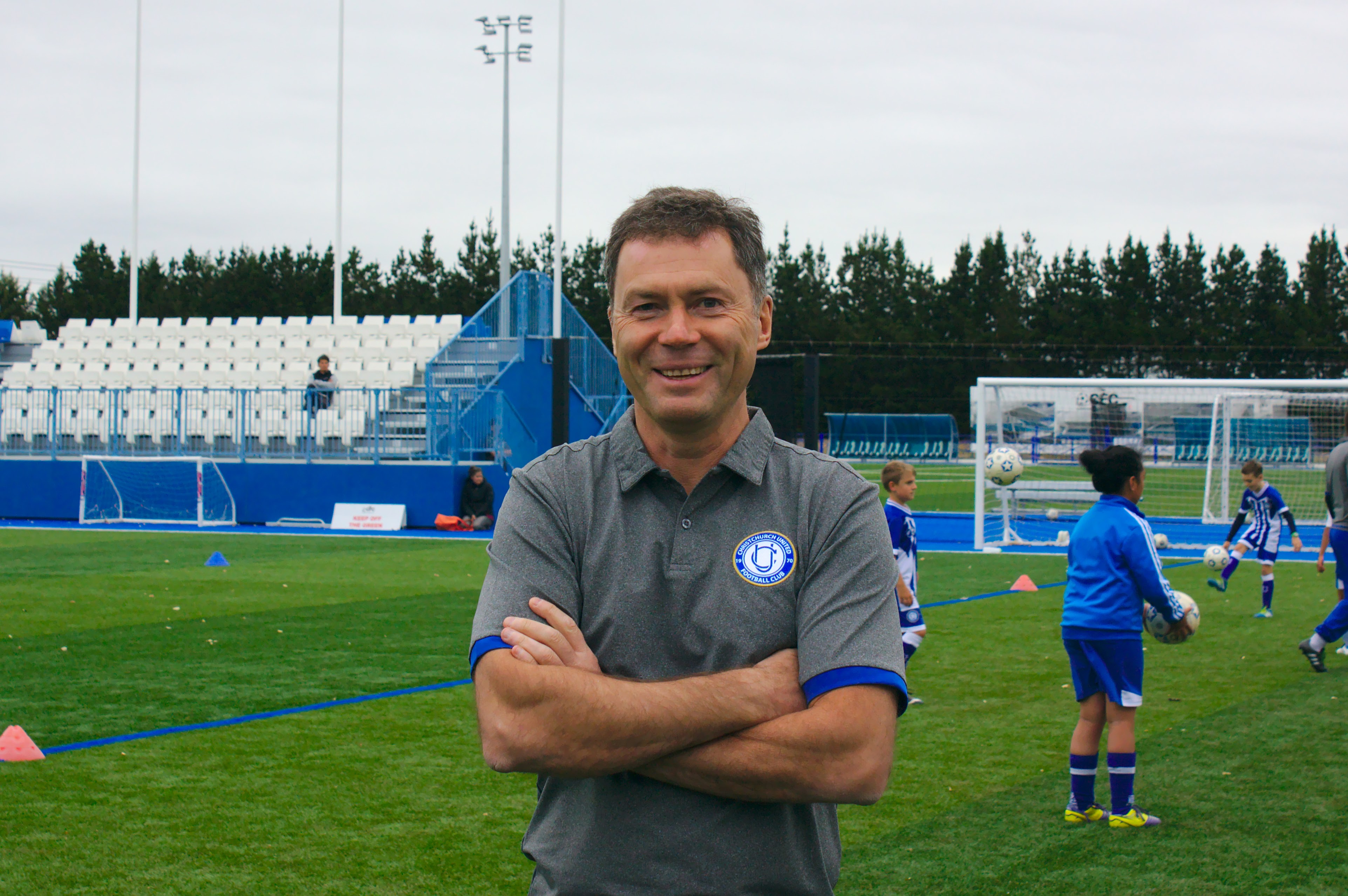 Tournament director Slava Meyn at the Christchurch Football Centre. Photo Jim Watts