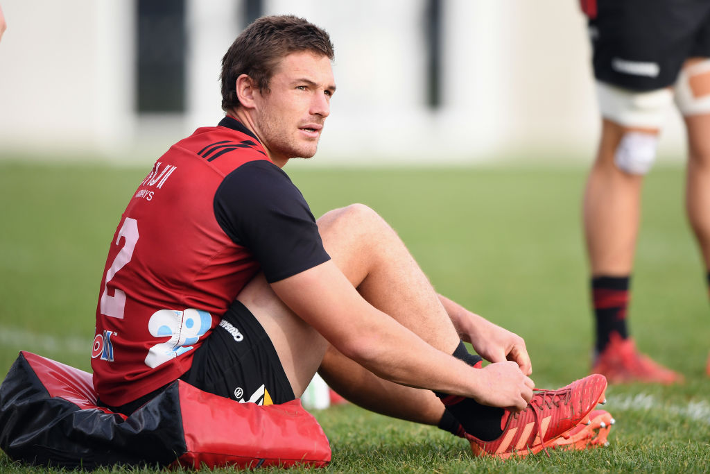 George Bridge during a Crusaders training session at Rugby Park earlier this month. Photo: Getty...