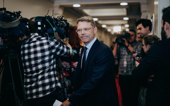 Paul Goldsmith at Parliament today. Photo: RNZ