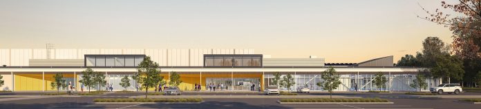 An artist's impression of the new $28 million multi-use stadium being built in Rangiora. Image:...