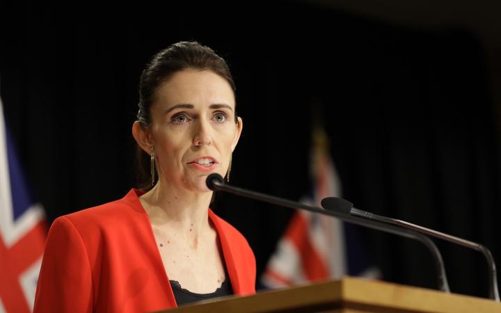 Jacinda Ardern speaking to reporters this morning. Photo: RNZ