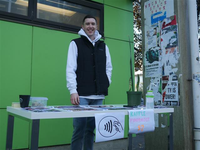 Otago Students Geology Society president Lachie Scarsbrook sold tickets outside the OUSA Clubs...
