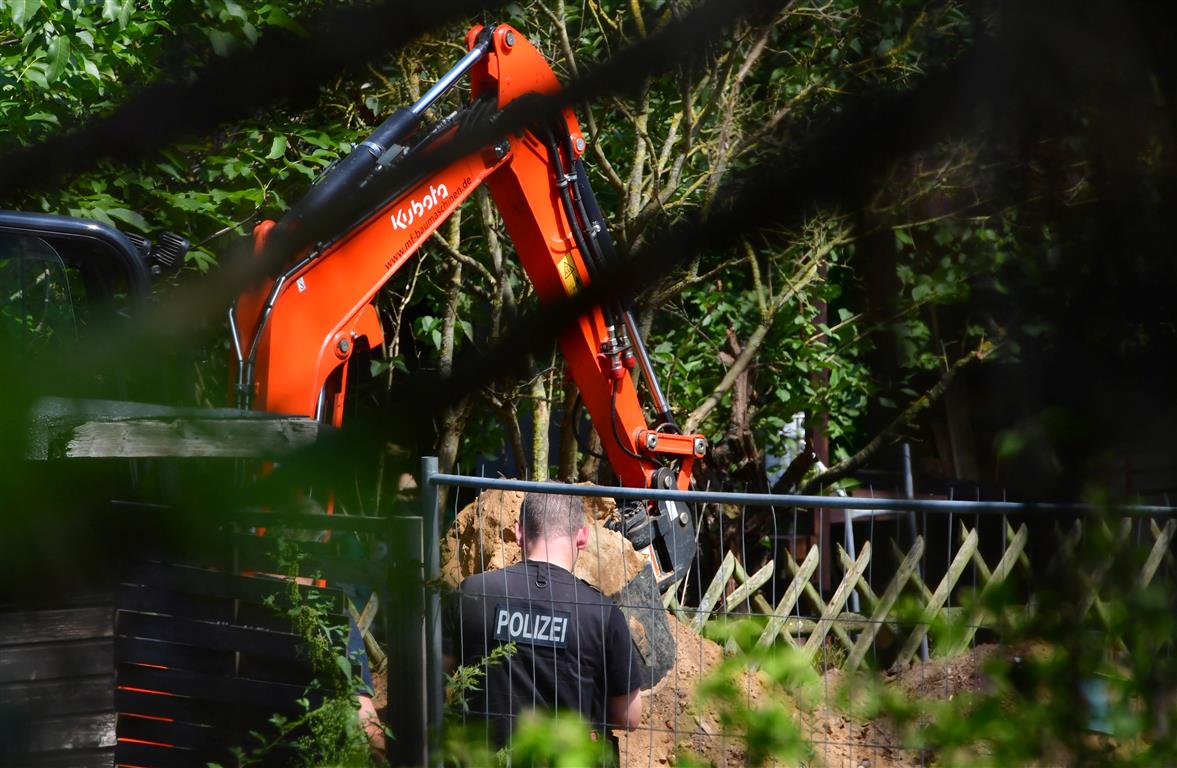 A police officer at the excavation site near Hanover. Photo: Reuters