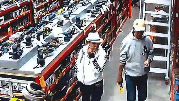 Security camera footage captures Wong Wai Fat and Li Hao shopping in Bunnings. Photo: Supplied