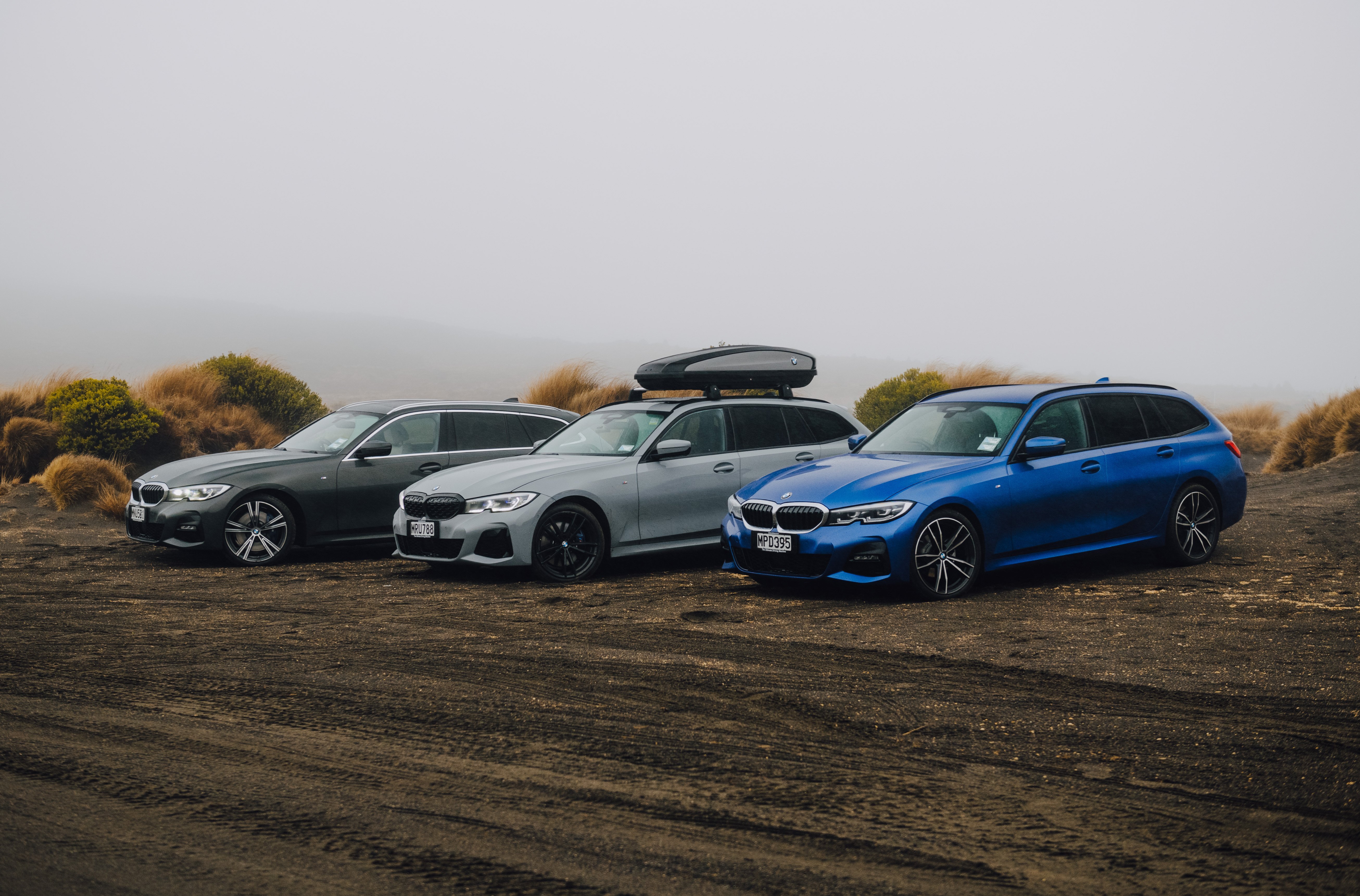 The new 3 Series Touring BMW parked up off the Desert Road in the central North Island. PHOTO: BMW