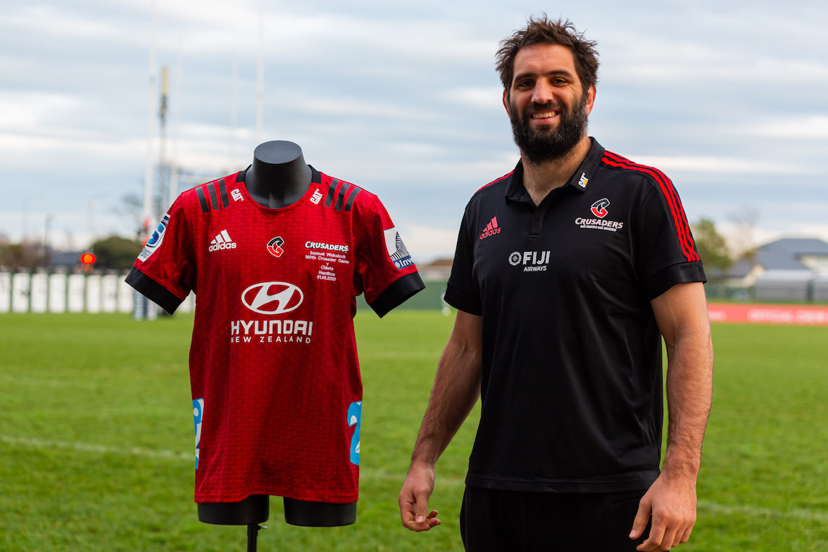 Whitelock is putting his match jersey up for auction to raise funds for Farmstrong. Photo: Supplied