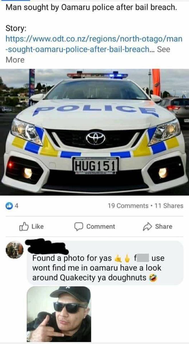 A screen-grab of the post. Photo: Supplied via NZH