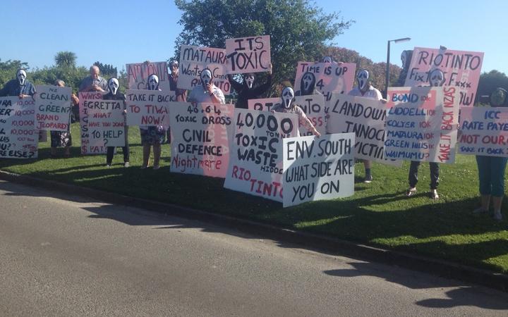 Southland locals protested in February about the toxic aluminium dross stored around Invercargill...