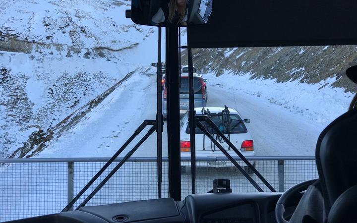 Traffic heading towards Mt Hutt. Photo: Supplied