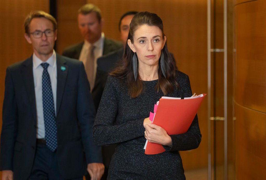 Dr Ashley Bloomfield (left) with Prime Minister Jacinda Ardern. Photo: Getty Images 