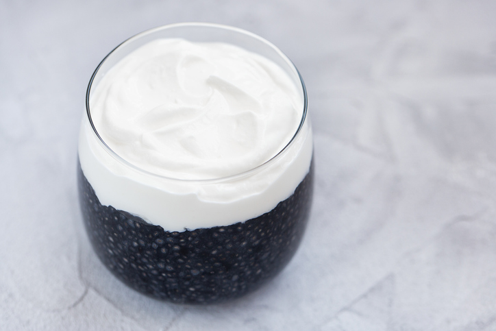 Black activated charcoal chia pudding. Photo: Getty Images