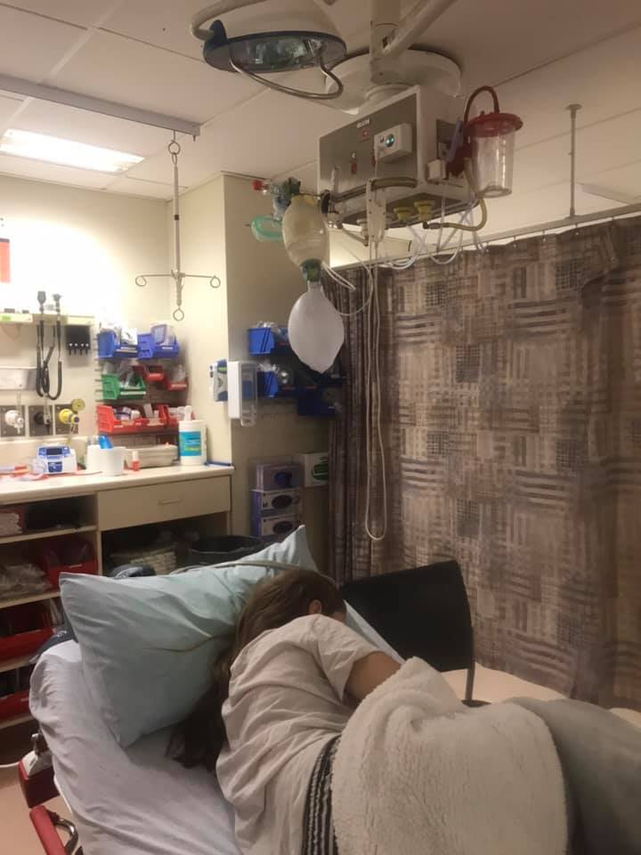 Maddie in Christchurch Hospital this week. ​Photo: Supplied