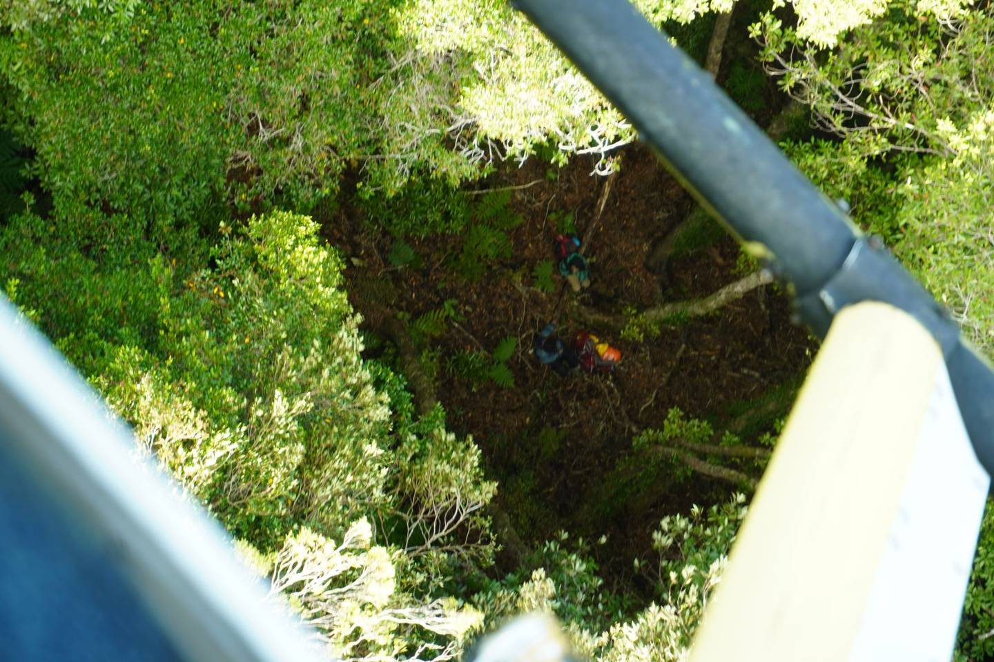Jessica O'Connor and Dion Reynolds were rescued from a tiny clearing. Photo: Supplied