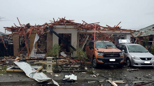 The house at 9 Marble Court, in the suburb of Northwood, was completely destroyed. Photo: NZ Herald