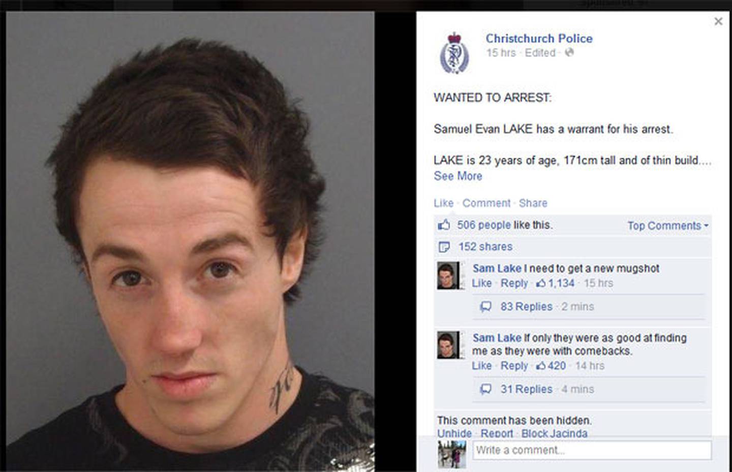 The original Facebook post. Photo: Supplied via NZH