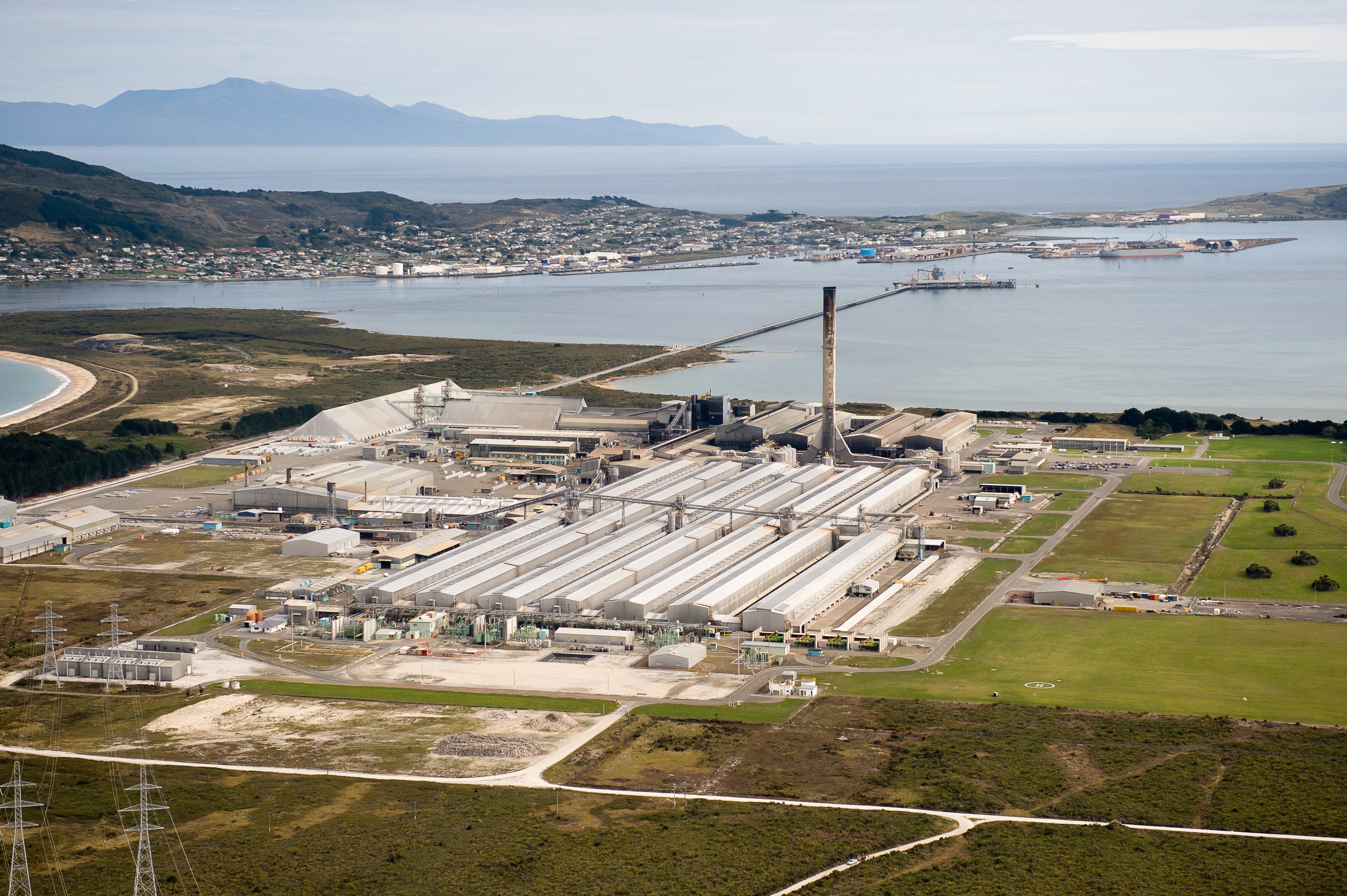 The aluminium smelter at Tiwai Point in Bluff. Photo: supplied