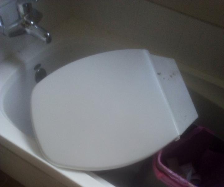 When the family returned the toilet and sink were still disconnected and part of the toilet was...