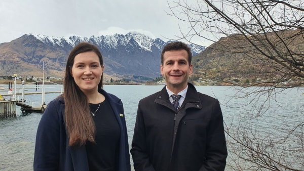 ACT leader David Seymour (R) and deputy leader Brooke Van Velden at The Boat Shed Cafe & Bistro...