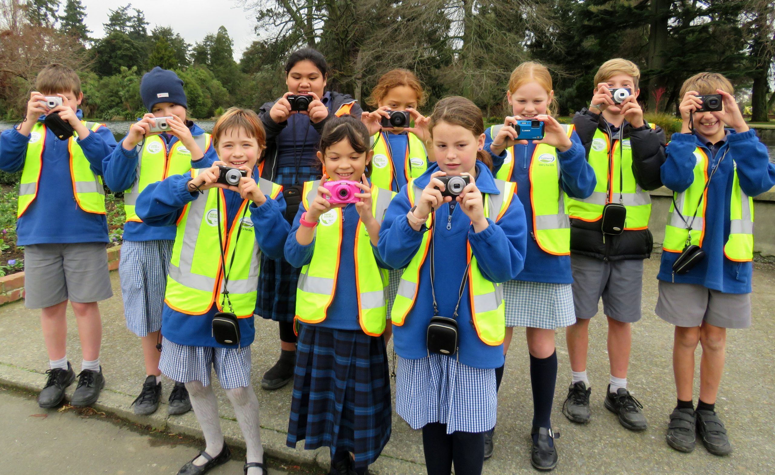 Behind the lens at the Ashburton Domain were (back from left) Adam Overend, Kiki Findlay, Bolly...