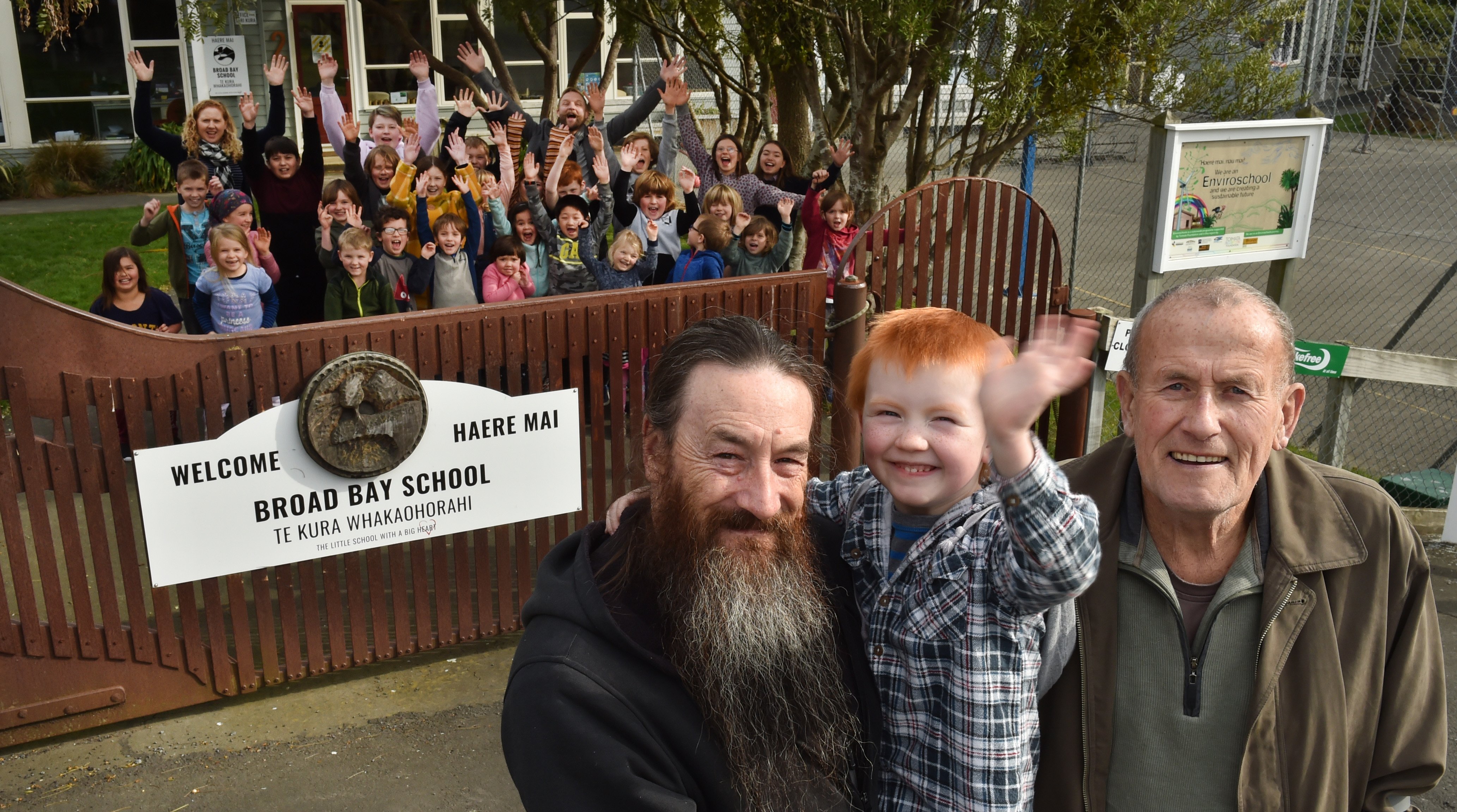 Four generations of the Stanley family have attended Broad Bay School, including (from left) Mike...