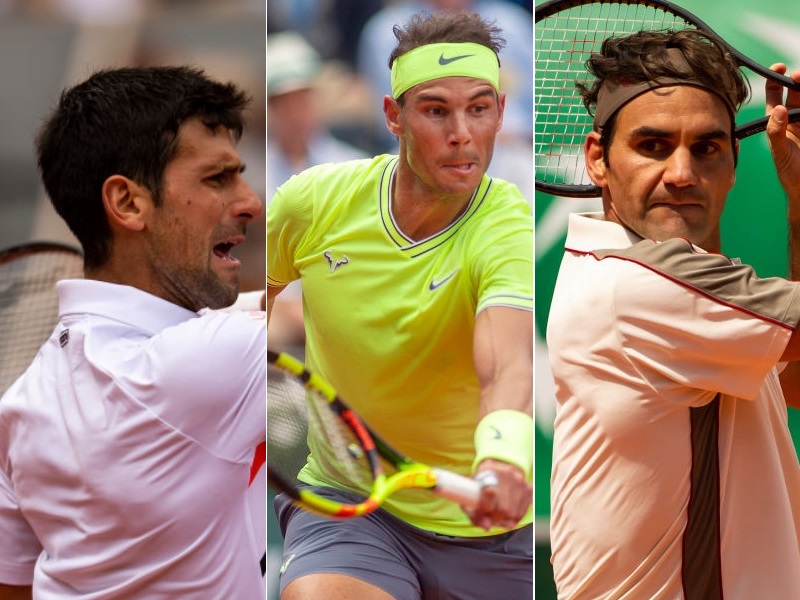 Tennis greats (from left) Novak Djokovic, Rafael Nadal and Roger Federer. Photos: Getty Images