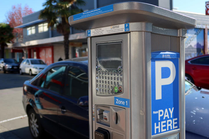 Pay-by-plate meters were rolled out in Marlborough in June last year. Photo: Chloe Ranford / LDR