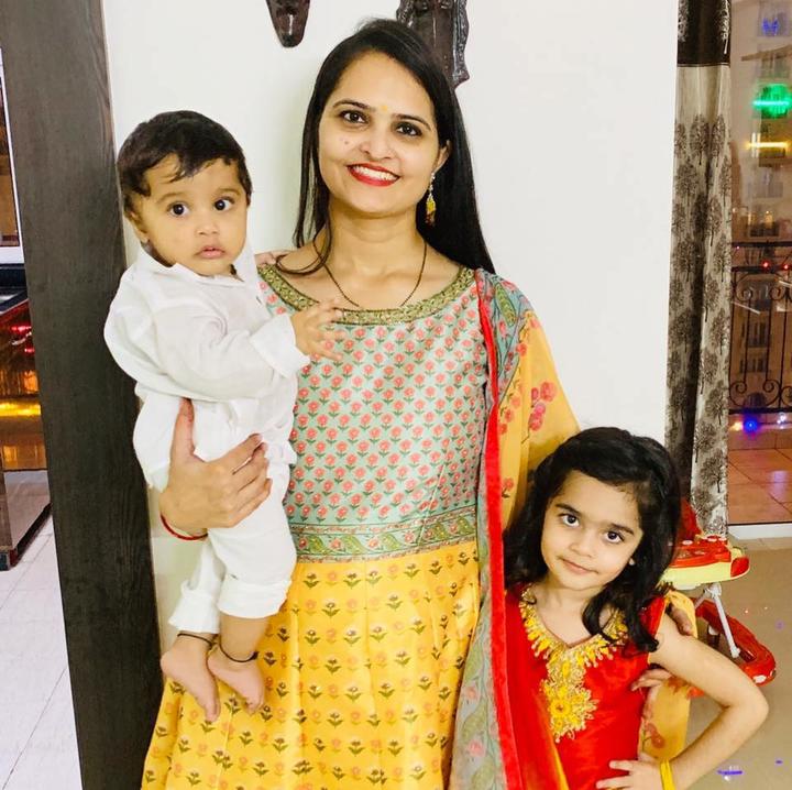 Veena Chaudhary and her two children. Photo: Supplied/Veena Choudhary