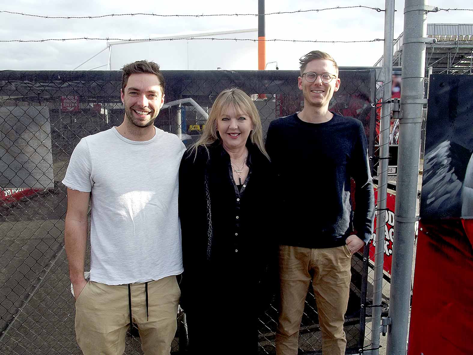 Jacqui Turnbull, with Tom Brown (left) and Rob Cole, the doctors who saved her life. Photo: Matt...