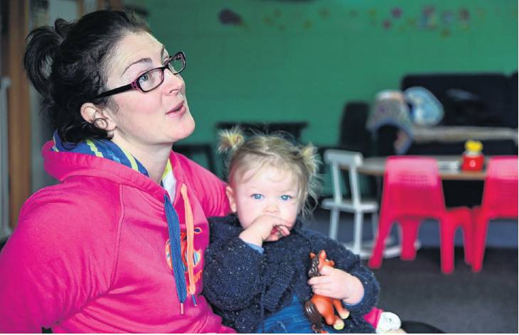 Jamie O’Neill and daughter Eliza Smith (16 months) enjoy some play time at the Gore Plunket rooms...